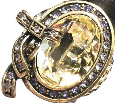 Heidi Daus ювелирных изделий кольцо шикарный кристалл желтый фиолетовый размер 7,5 - Изображение 1 из 4