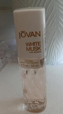 Bonita botella de vidrio en aerosol de colonia Jovan White Musk para mujer 2 fl oz Foto 1 de 3