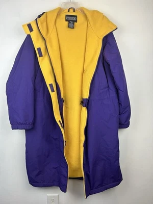 Lands End Parka Womens M Purple Yellow Polartec Fleece Lined Vikings Swim - Image 1 of 4