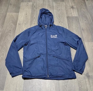 Emporio Armani EA7 ' Hooded ' Jacket - Mens Medium - Blue - Excellent Condition - Picture 1 of 7