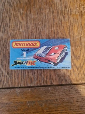 Matchbox Superfast 1-75 Series#1 Dodge Challenger Mint Boxed Red Body White Roof - Image 1 of 4