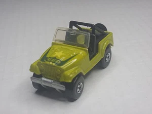 Vintage Hot Wheels Jeep CJ-7 Green Star 1981 Black Wall  Mattel Malaysia Diecast - Picture 1 of 6