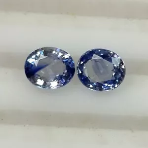 1.59ct Natural Ceylon blue sapphire oval shape good luster matching pair gems - Picture 1 of 3