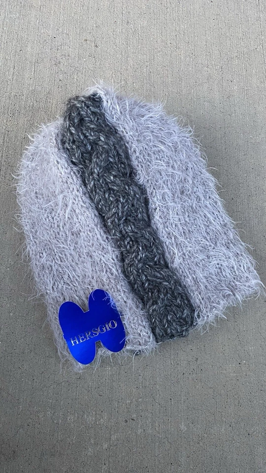 Gorro Mohair Calavera Gorra Piel Tejido Difuso Adulto Sombrero Y2K HECHO A MANO Japonés Mohawk Foto 1 de 1