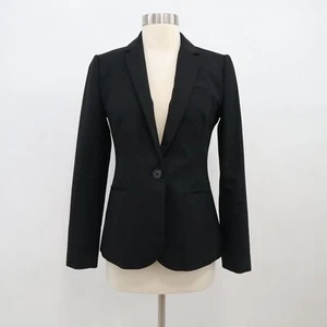 J. CREW Campbell Blazer Jacket Super 120's Wool Womens 2 Black Career - Picture 1 of 12