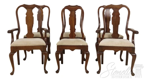 L55107EC: Set of 6 PENNSYLVANIA HOUSE Cherry Dining Room Chairs Cover