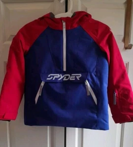 Spyder Girls Ski Jacket Size 10 Red Blue Primaloft Insulated Winter Coat NWT - Picture 1 of 10