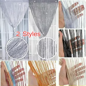 Hanging Beaded String Curtain Panels Door Fly Screen Room Divider Net Tassel - Picture 1 of 18