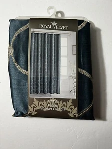 ROYAL VELVET- Fabric Shower Curtain- BLUE - BRAND NEW - Picture 1 of 2