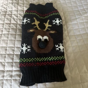 Dog Warm Xmas Sweater Christmas (Size Small) Deer Red Holidays Cat Pets Clothes  - Picture 1 of 3