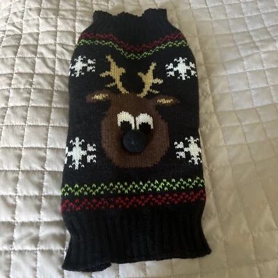 Dog Warm Xmas Sweater Christmas (Size Small) Deer Red Holidays Cat Pets Clothes  - Image 1 of 3