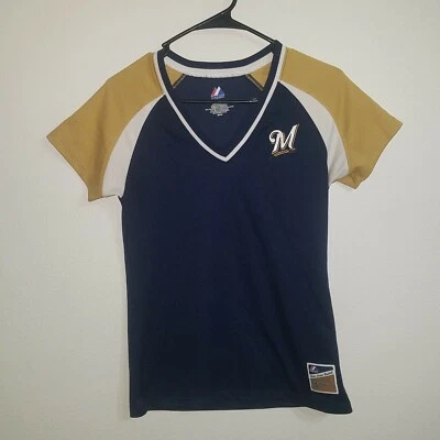 Vintage Women’s Majestic Milwaukee Brewers Jersey T-shirt Medium - Image 1 of 4