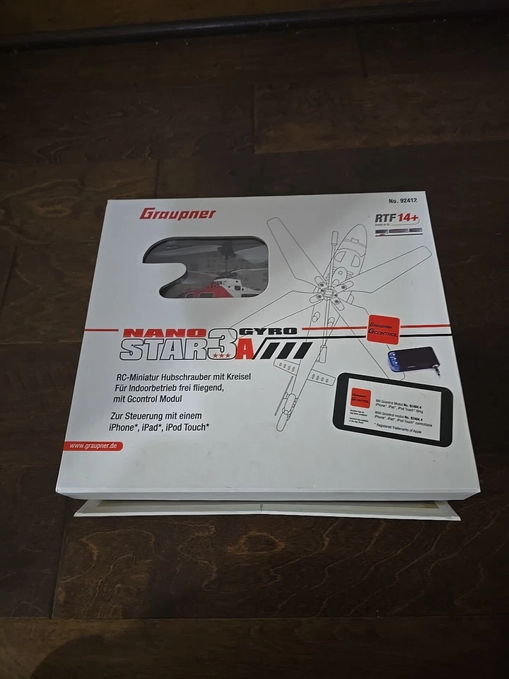 GRAUPNER RTF14+ NANO GYRO Star3A RC-Miniatur Hubschrauber Kreisel Indoorbetrieb - Image 1 of 4
