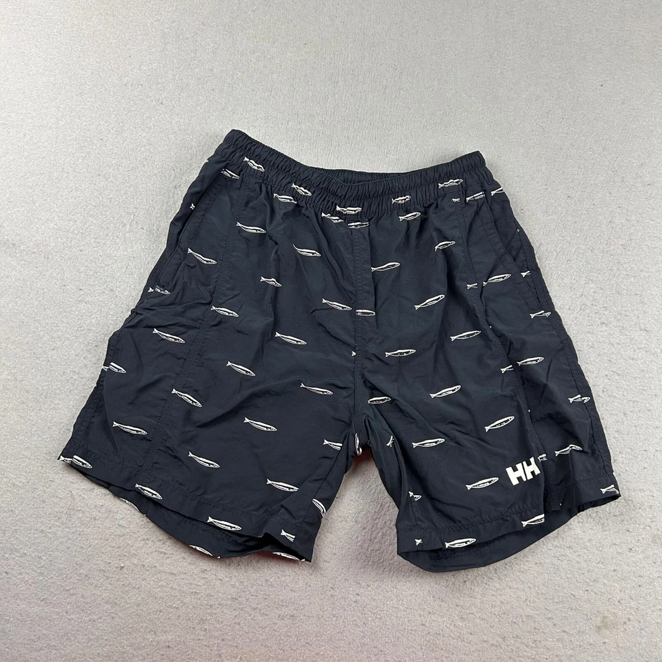 Helly Hansen Swim Trunks Mens Medium Black Elastic Waist Drawstring Short - Image 1 of 4
