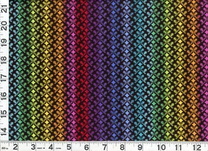 Fancy Rainbow Small Floral Design Black Quilting Sewing Fabric by the Yard #935 - Picture 1 of 1