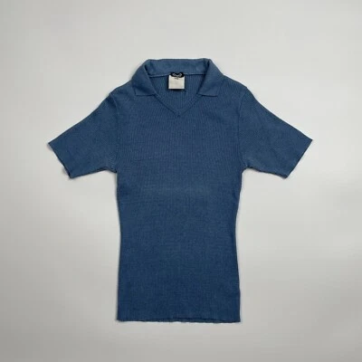 Blusa Top D&G Dolce & Gabbana Para Mujer Vintage Azul Tejida Y2K Talla-M Foto 1 de 4