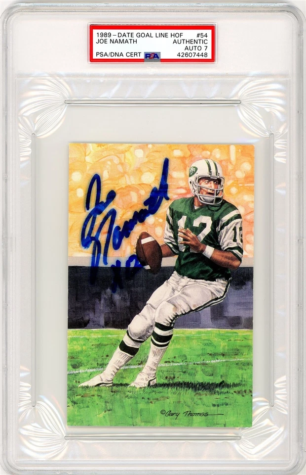 Joe Namath Signed Goal Line Art Card GLAC - PSA DNA  - Image 1 of 1
