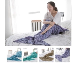 Crochet Mermaid Tail Blanket Teen Adult Size Premium High Quality Handmade - Picture 1 of 11