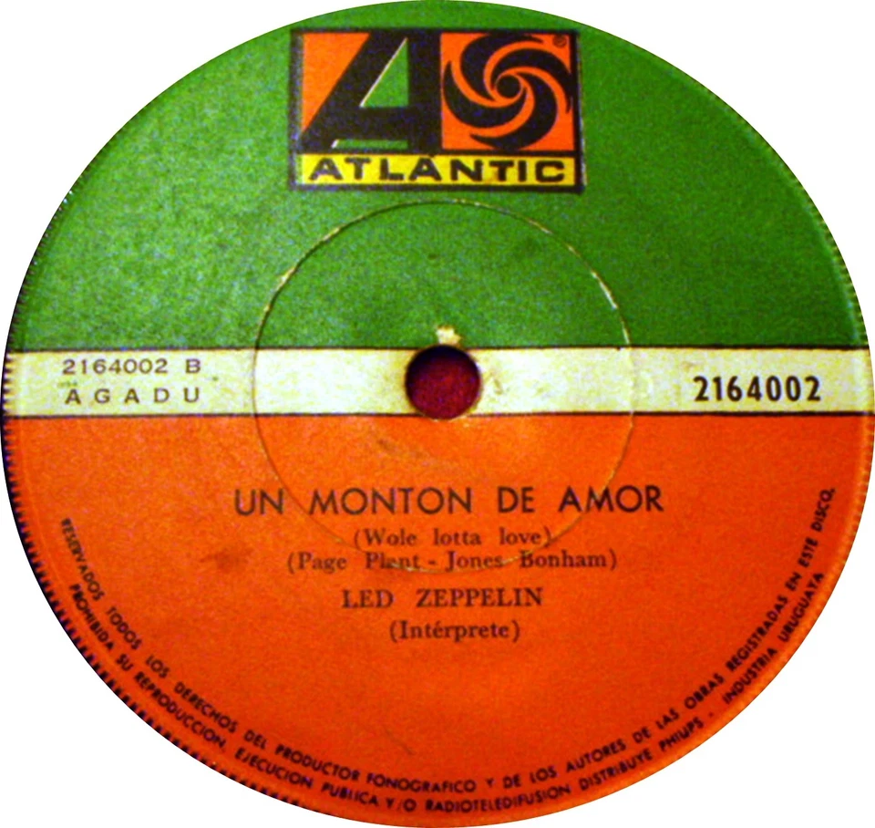 LED ZEPPELIN - LIVING LOVING MALD - WOLE LOTTA LOVE - MISPRINTED- 7" - URUGUAY - Image 1 of 1