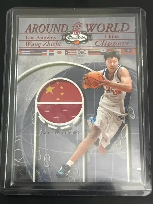 2002-03 Wang Zhizhi Fleer Box Score "Around the World" Clippers Game Worn Jersey - Image 1 of 2