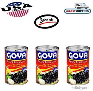 3 Pack of Goya Foods Black Bean Soup 15-Oz Prepared with Olive Oil - Free Ship - Picture 1 of 7