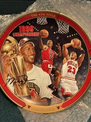 De colección 1996 Michael Jordan The 4th Title Plate #14290AUpper Deck Foto 1 de 4