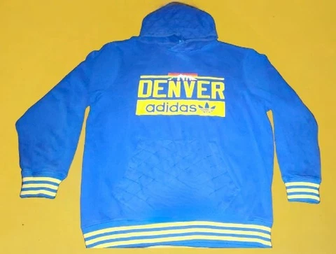 VTG Denver Nuggets Adidas Trefoil Logo Stripes Retro Hoodie Basketball 2XL Cover