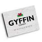 A3 PRINT - Gyffin, Conwy, Wales - Lat/Long SH7776