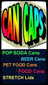 Soda CAN LIDS, Beer Can CAPS, Soda Savers, Food Can Lids, Stretch FOOD COVERS