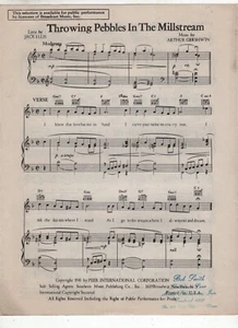 VTG Sheet Music - Throwing Pebbles in the Millstream - Ellis, Gershwin - 1941 - Picture 1 of 1