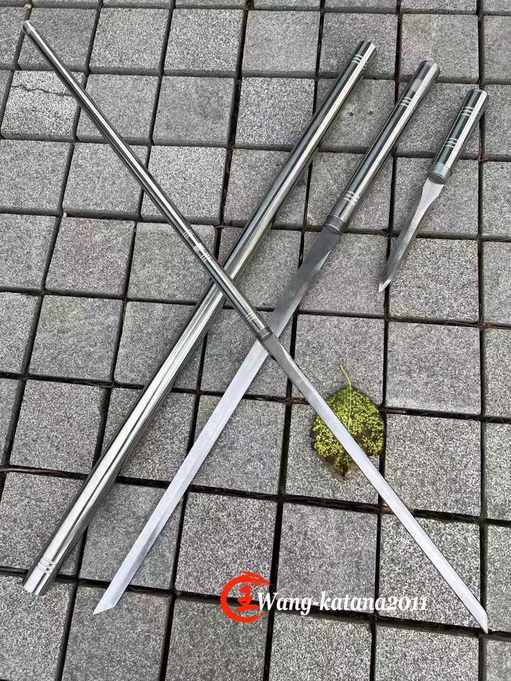 3 in 1 Reversible Sharp Sword Golden Stick High Carbon Steel Chinese Tang Dao - Image 1 of 4