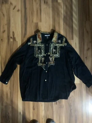 CAMISA MUJER CLUB “Z” MARCA DENIM MANGA LARGA NEGRA TALLA 22/24 USADA Foto 1 de 3