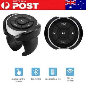 Motorcycle Bike Car Steering Wheel Wireless Bluetooth Music Play Remote Control - Picture 1 of 11