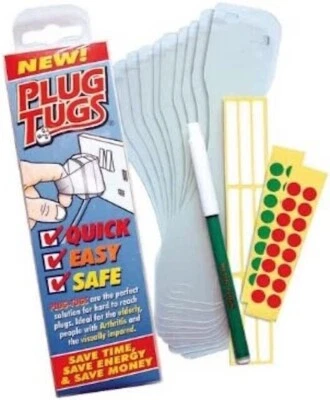 ARTHRITIS HAND MOBILITY/DISABILITY HELP AIDS PLUG TUGS EASY PULL LABELS/PENS