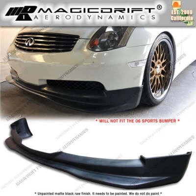 For 03-07 INFINITI G35 COUPE GT STYLE FRONT BUMPER LIP SPOILER PU POLY URETHANE Foto 1 de 4