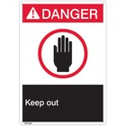 Ansi Z535 Rigid Plastic "Danger Keep Out" Sign, 1/Each Logistics Rp152a