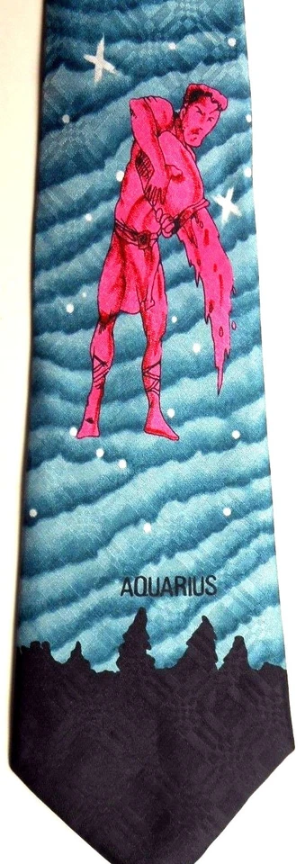 Corbata de poliéster de novedad para hombre A Rogers 58" X 4" Acuario Foto 1 de 4