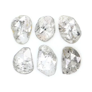 1.10 Ct Natural Loose Slice Shape Diamond 4.90 MM Salt And Pepper Diamond LQ2526 - Picture 1 of 8