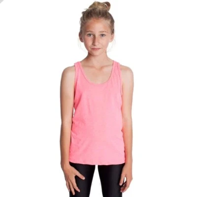 NEW American Apparel NEON PINK Lot 7 Tank Top Cotton Blend SPRING BREAK Youth - Image 1 of 4