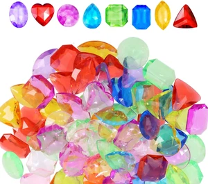 PENTA ANGEL Acrylic Toy Gems 60Pcs Fake Pirate Treasure Jewels Multicolor Bling  - Picture 1 of 12