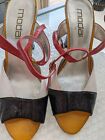 MODA SPANA PATERN LEATHER UPPER  WEDGE SANDALS HEEL 11 CM SIZE 39 AS NEW