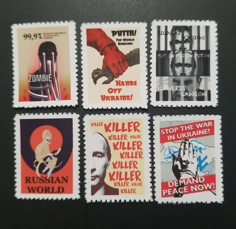 2022 Russo-Ukrainian War Anti-Putin Putler *Made in Ukraine* Cinderella Stamps Cover