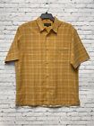 Timberland Yellow and White Plaid Button Down Short Sleeves Men's Size L