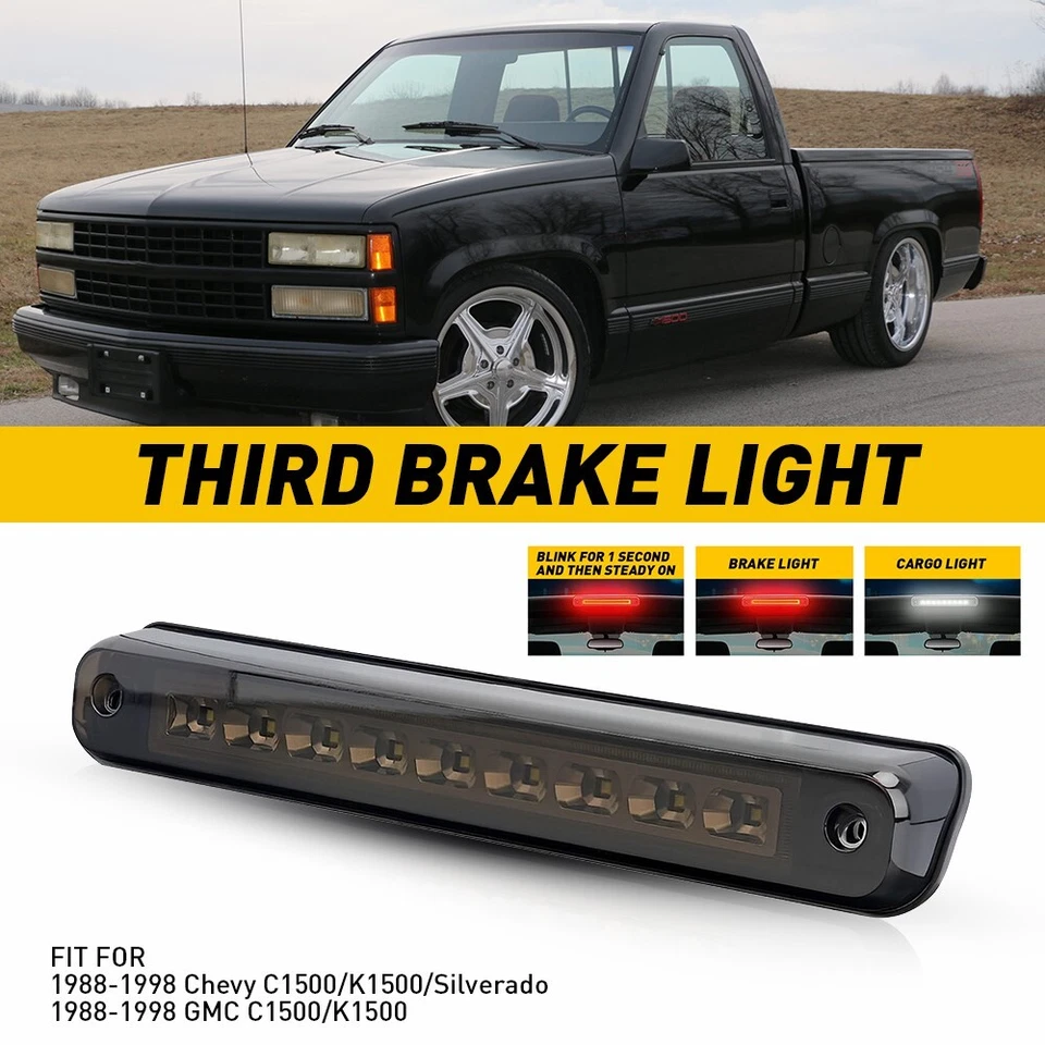 PARA GMC CHEVY C1500 K1500 1988-1998 TERCERA LUZ DE FRENO TRASERA LÁMPARA DE CARGA AHUMADA Foto 1 de 4