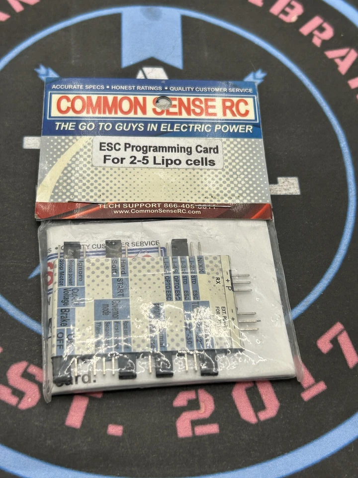 Common Sense RC. ESC Programming Card For 2-5 Lipo cells - Image 1 of 1