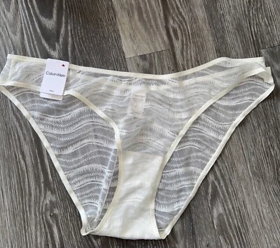 Calvin Klein Bikini Calzoncillos Bragas CK Bragas Calzoncillos Ropa Interior Crema Nuevas Etiquetas XL Foto 1 de 4