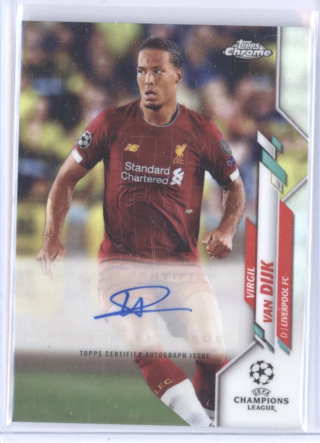 VIRGIL VAN DIJK 2019-20 TOPPS CHROME UEFA #CA-VVD REFRACTOR AUTO LIVERPOOL