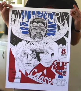 JIMI HENDRIX Davenport Iowa 1968 Konzert Poster OFFIZIELLER KÜNSTLER NACHDRUCK #'d/1500 - Bild 1 von 2