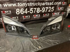 2018-2022 Freightliner Cascadia Full LED Black Housing Headlights Headlamps - Picture 1 of 4