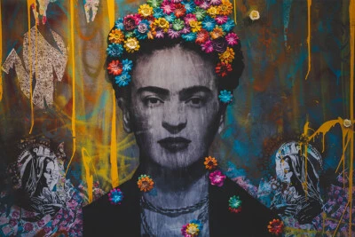 Creative Graffiti Wall Portrait of Frida Kahlo Art Wall Decor - POSTER 20x30 - Image 1 of 4